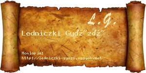 Ledniczki Győző névjegykártya